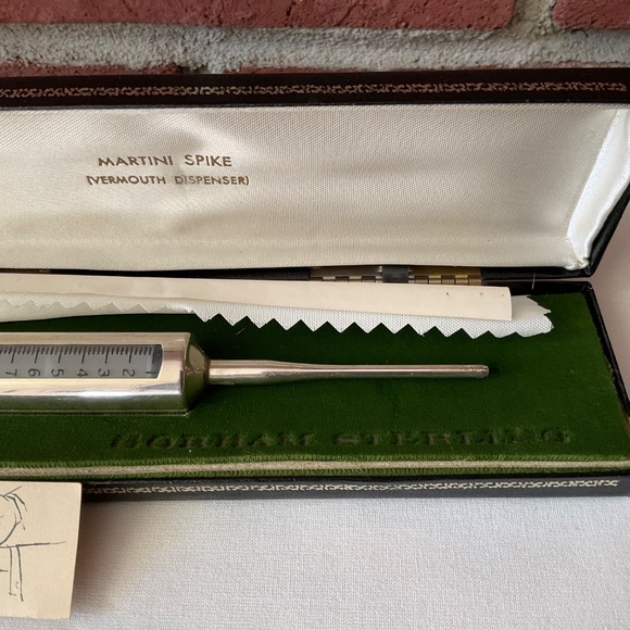 Vintage 1960s Martini Spike Vermouth Dispenser Sterling Silver in Original Box - Picture 2 of 10